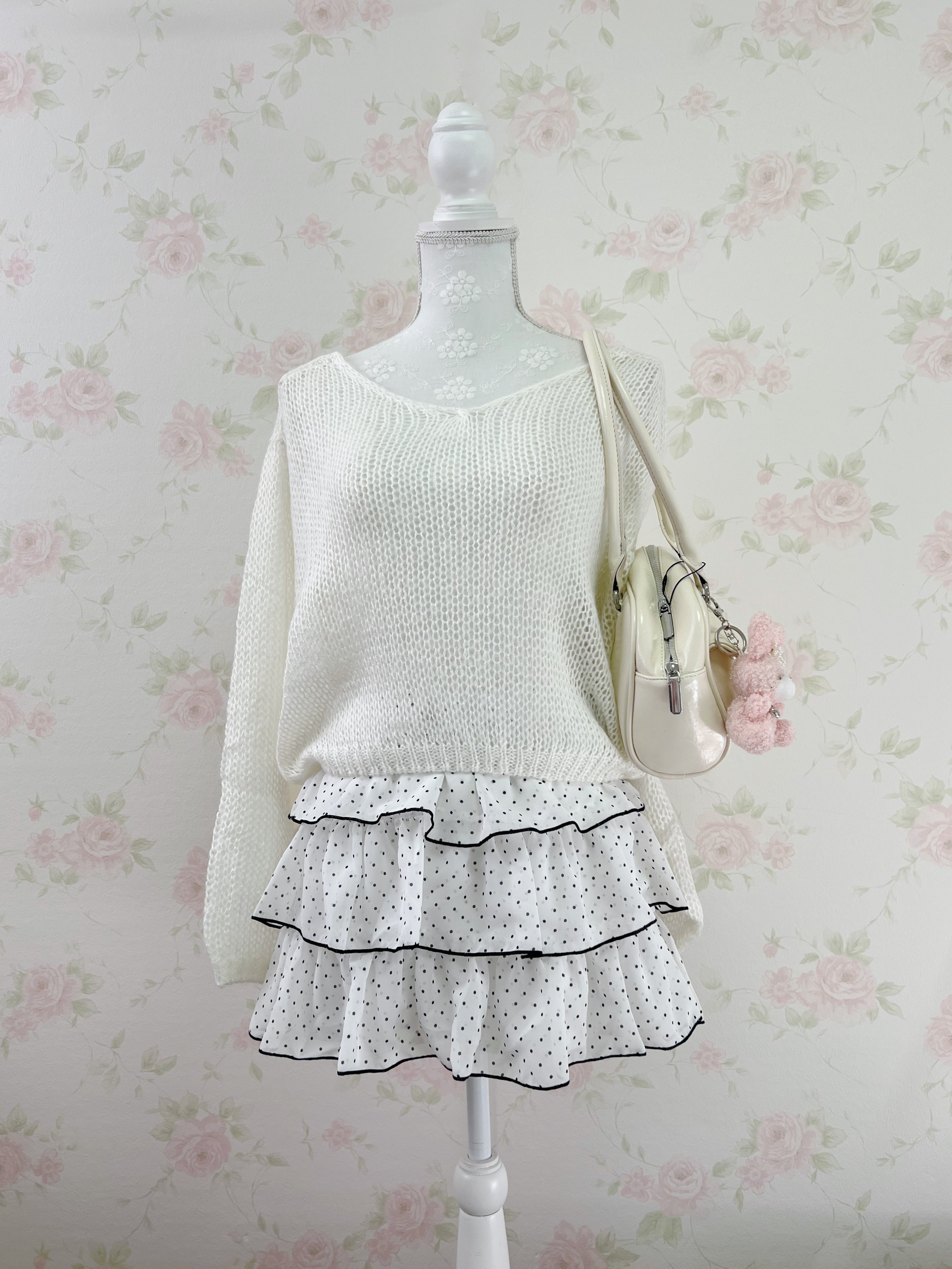 Polka Dot Layered Sukapan(White)