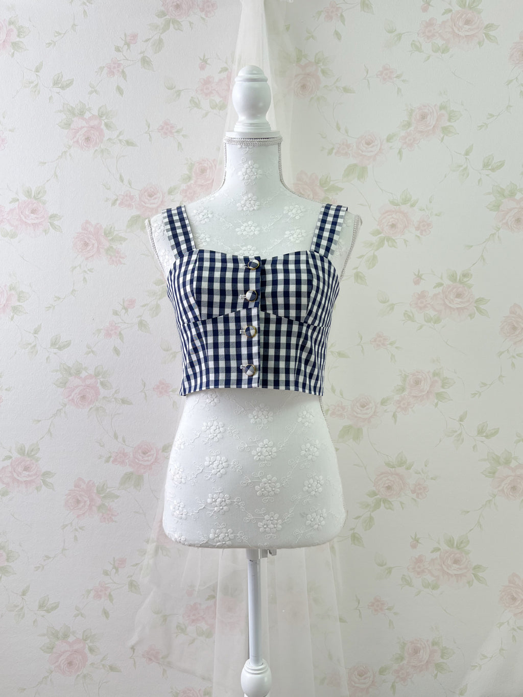 dazzlin Checked Bustier (Navy)