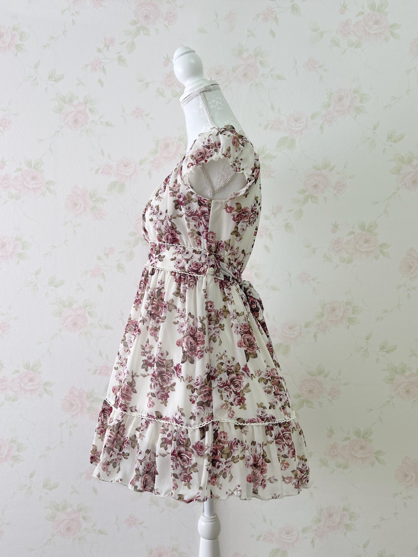 L’EST ROSE Classical Rose Chiffon Dress