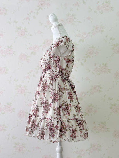 L’EST ROSE Classical Rose Chiffon Dress