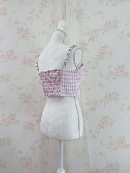 Ank Rouge Gingham Checked Bustier (Pink)
