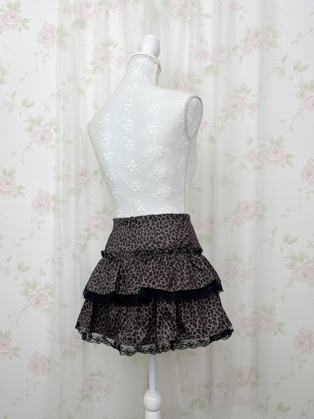 Leopard Tiered Mini Skirt