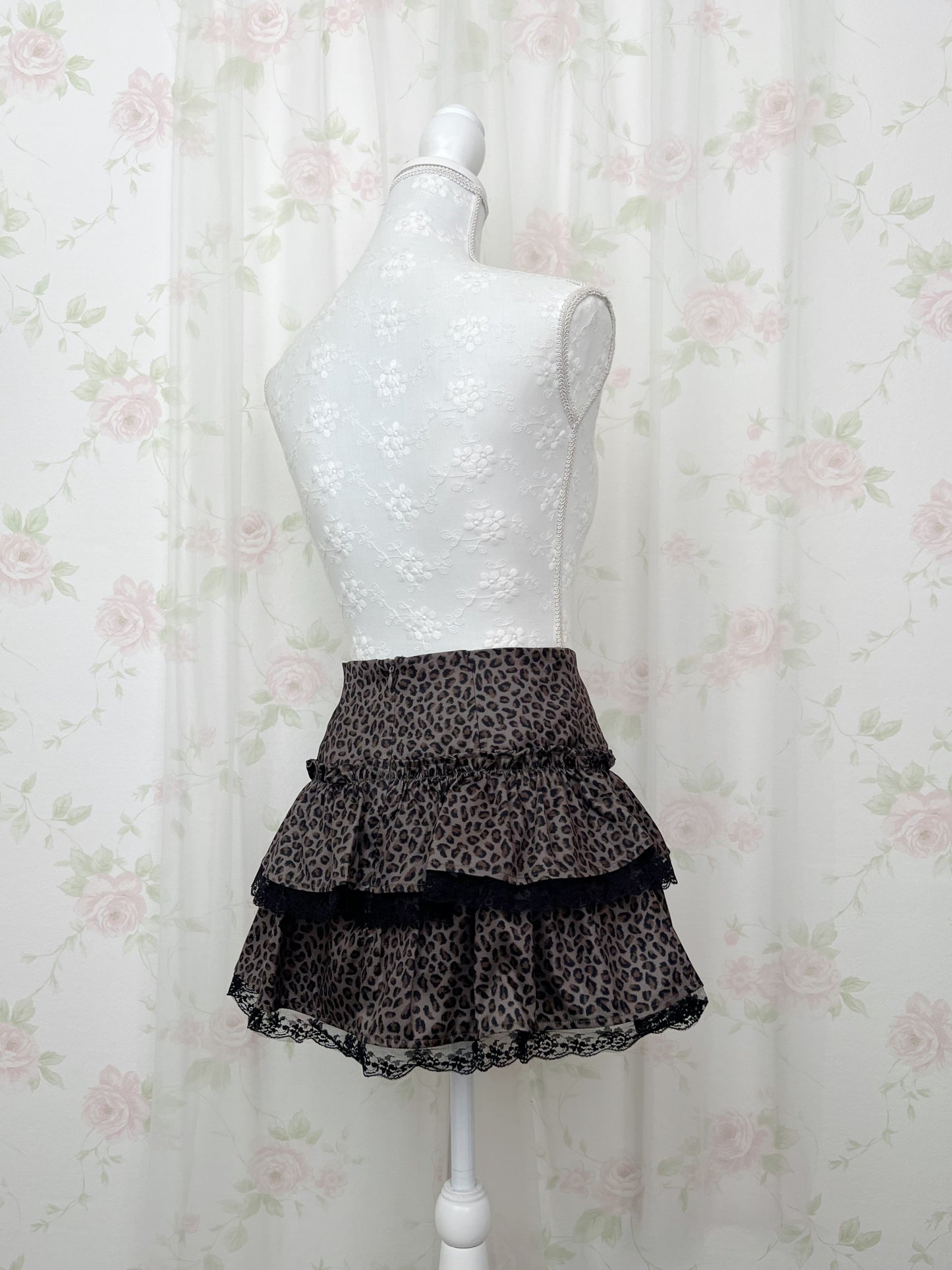 Leopard Tiered Mini Skirt