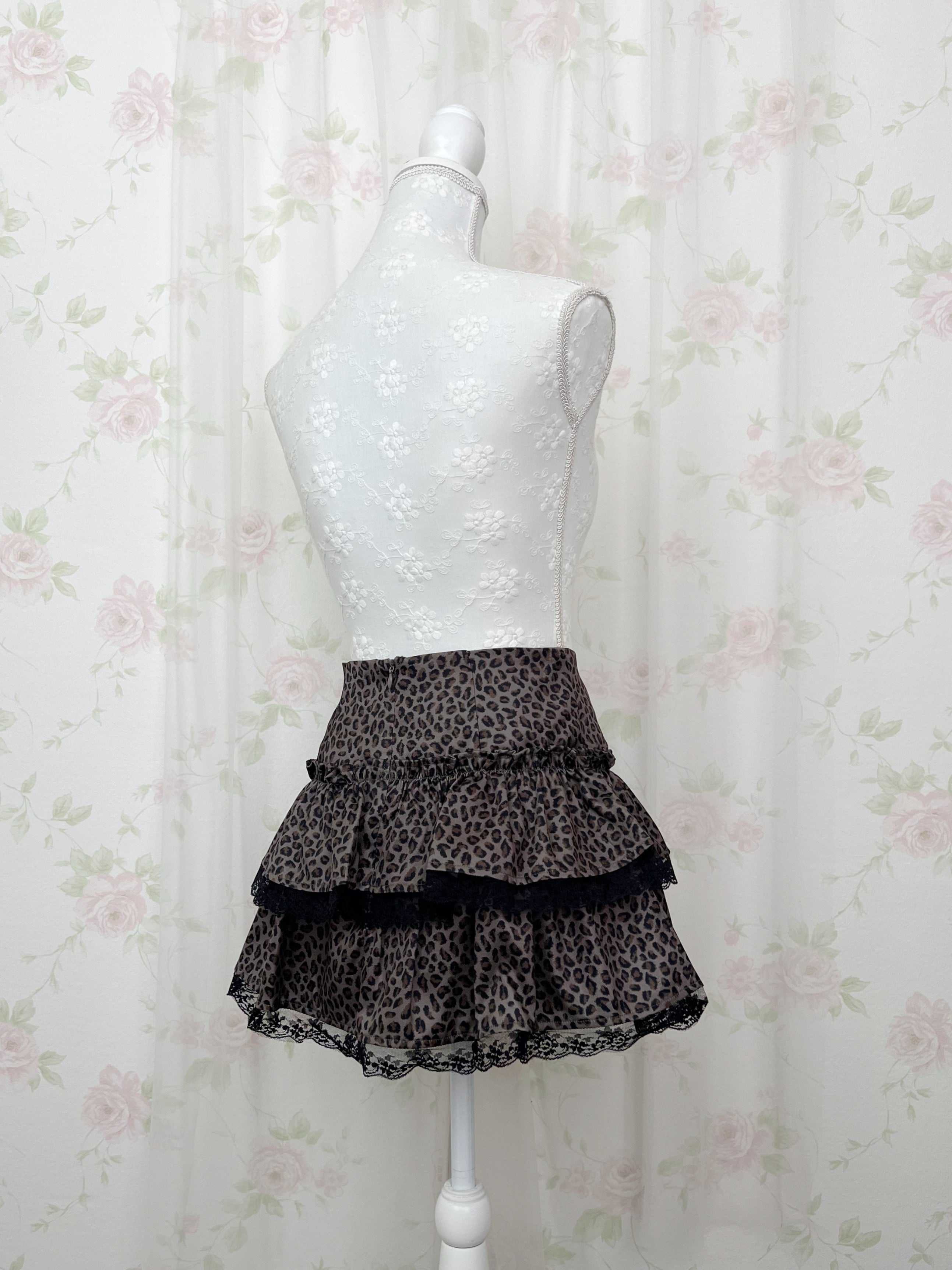 Leopard Tiered Mini Skirt