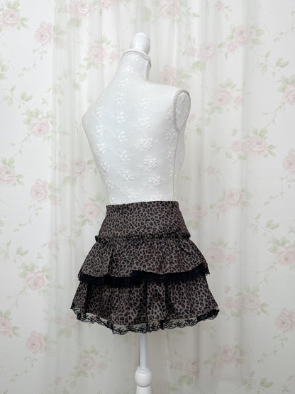 Leopard Tiered Mini Skirt