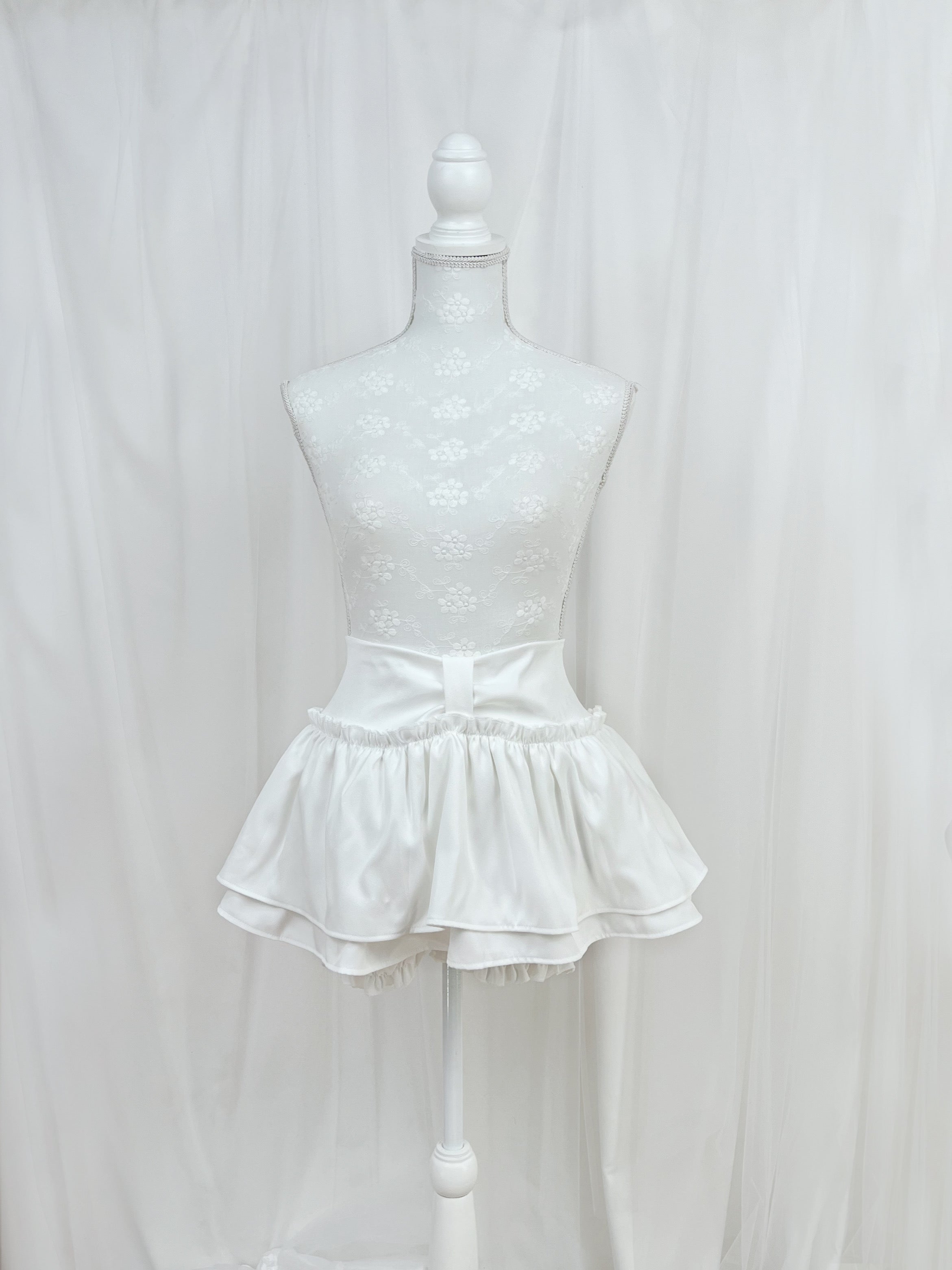 GRL Ribbon Waist Skirt Pants (White)