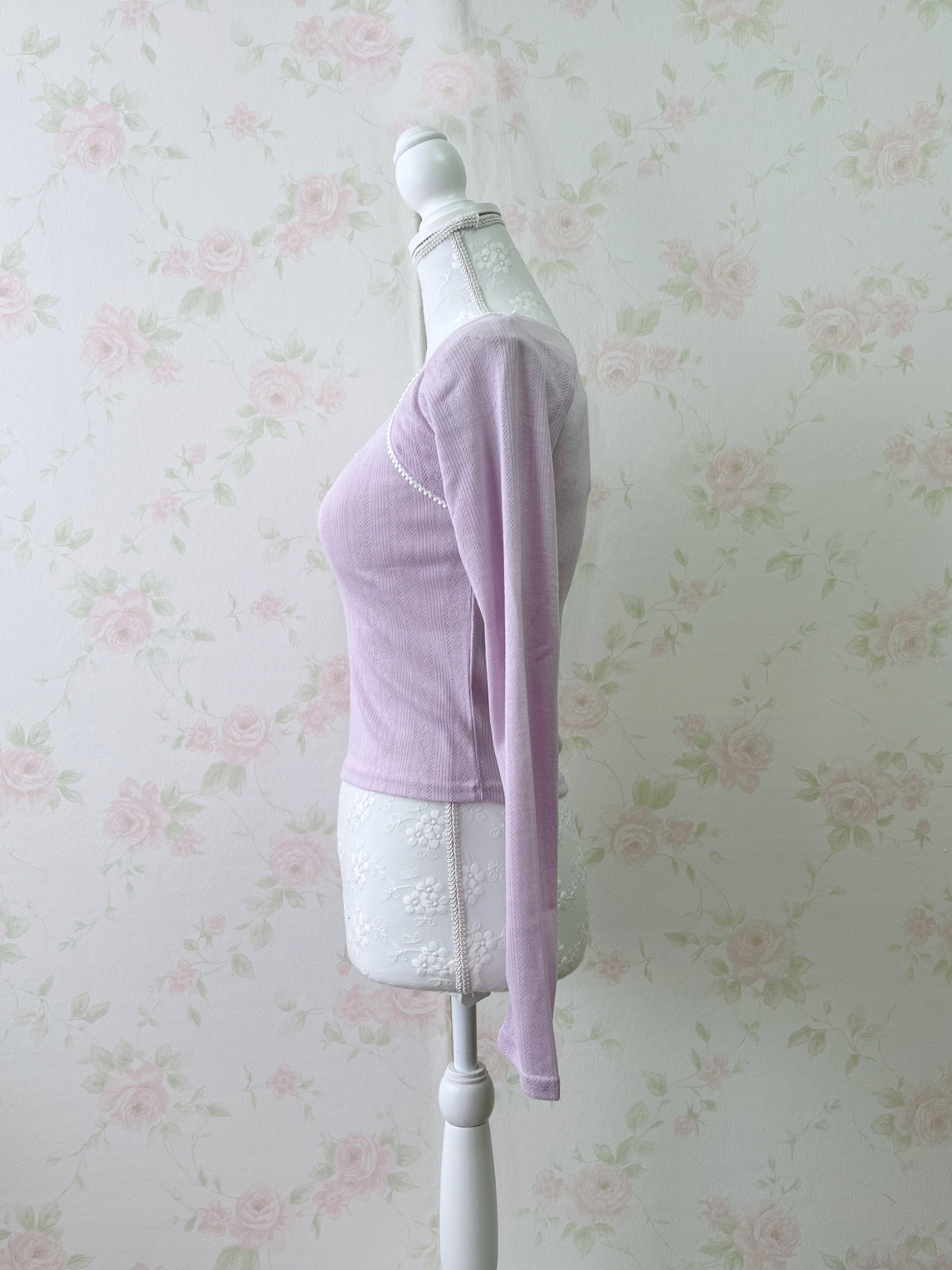 (24%OFF)Coquette Girly Top (Purple Pink)
