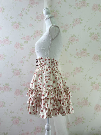 Ank Rouge Rose Lace Tiered Skirt