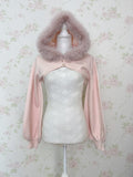 apres jour Eco Fur Short Hoodie (Pink)
