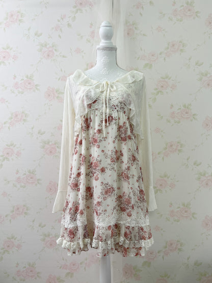 L'EST ROSE Front Lace Floral Dress
