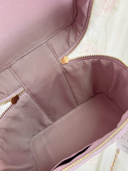 Quilting Fur Shoulder Bag (Purple Pink)