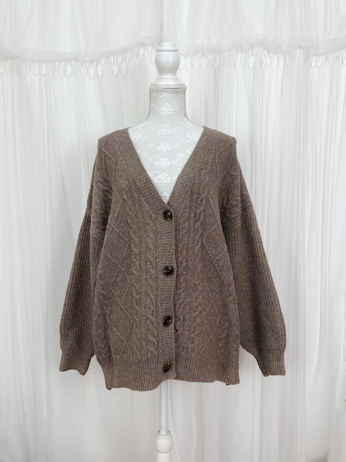 Oversized Soft Cardigan (Chocolate)