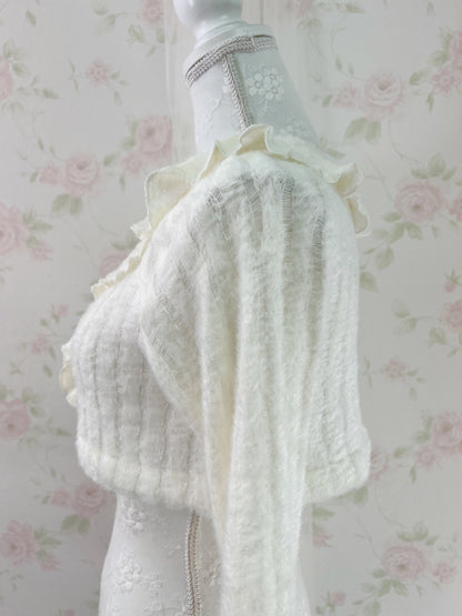 Rose Muse Fluffy Bolero Cardigan (Ivory)