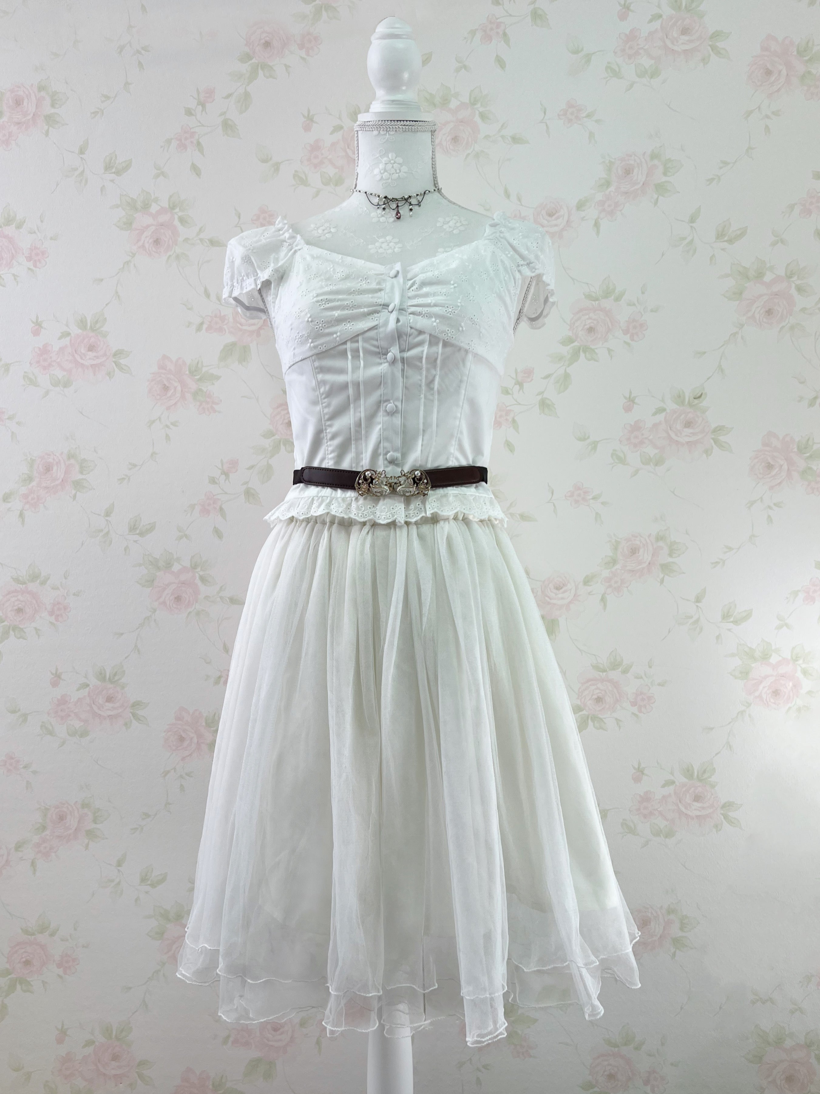 Shoujo Corset Like Blouse (White)