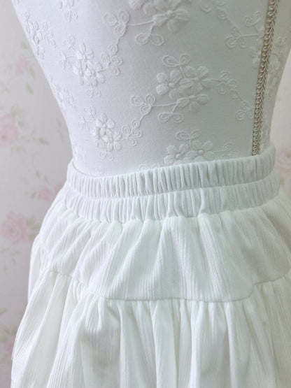 GRL Layered Lace Hem Skirt (White)