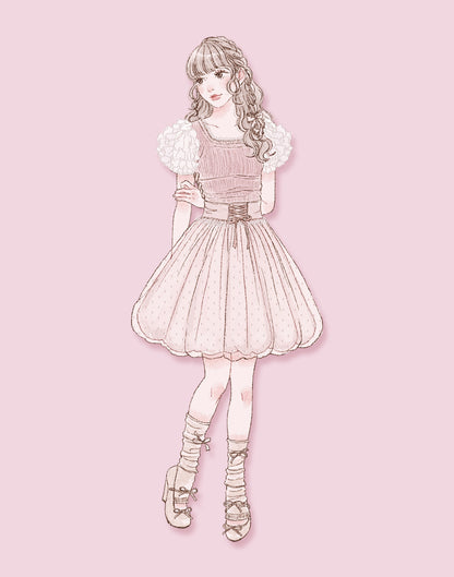 <March Delivery> mellfy memory Fairy flower sleeve Top