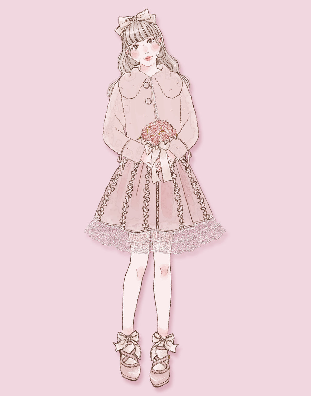 mellfy memory Fluffy milky fur Jacket