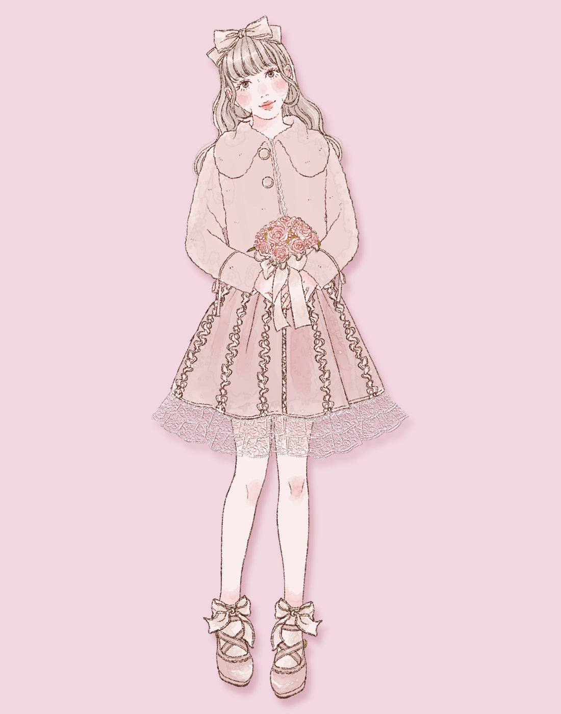 mellfy memory Fluffy milky fur Jacket