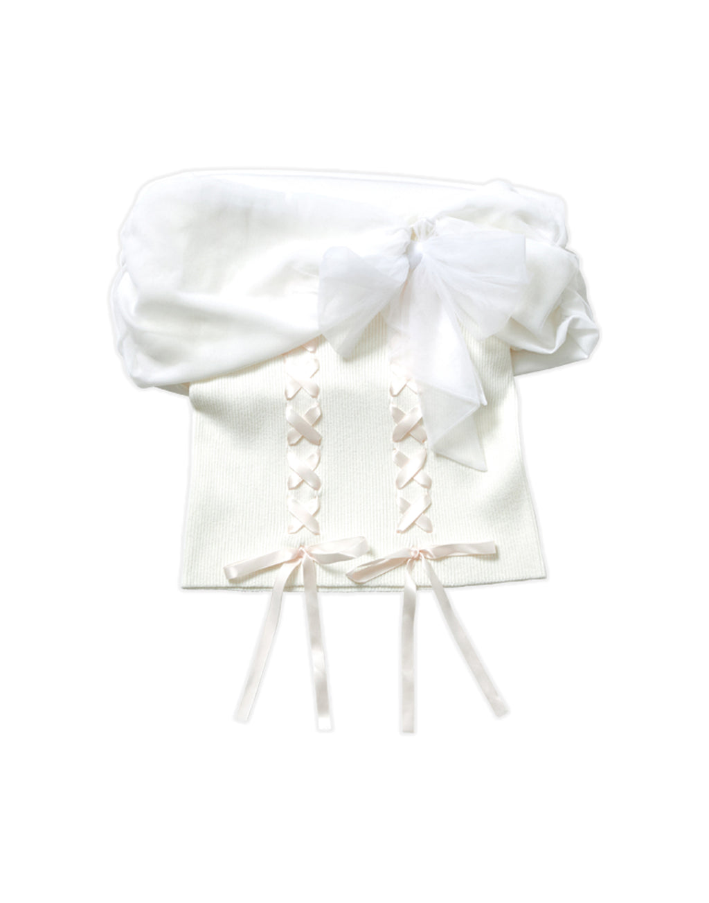 mellfy memory Melty tulle off-shoulder Top