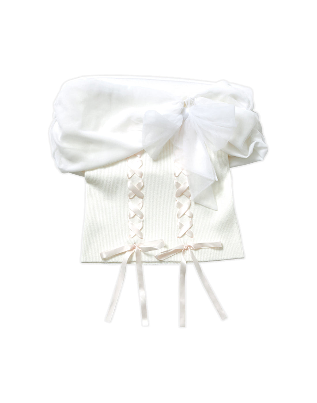 <March Delivery> mellfy memory Melty tulle off-shoulder Top