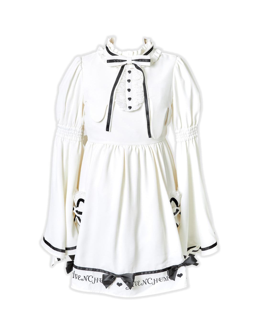 AVENCHUMU Melty bicolor ribbon flare sleeve one piece