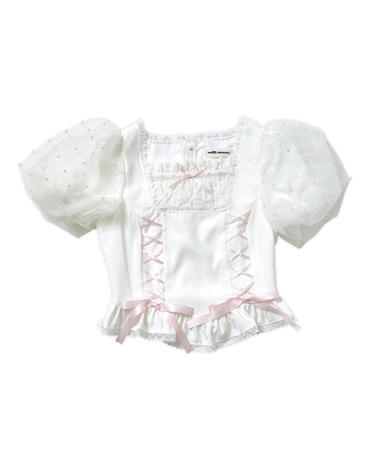 <March Delivery> mellfy memory Love to Doll lace up Blouse