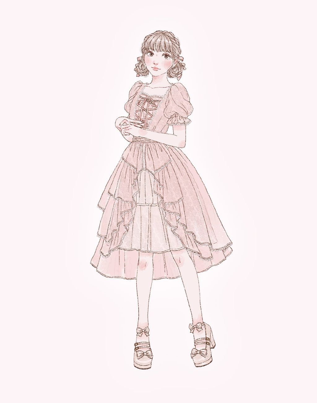 mellfy memory Fairy ruffle long lace onepiece