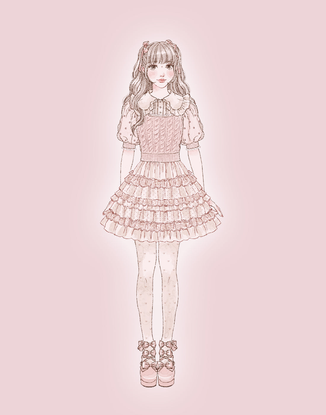 mellfy memory Love to Doll knit tops