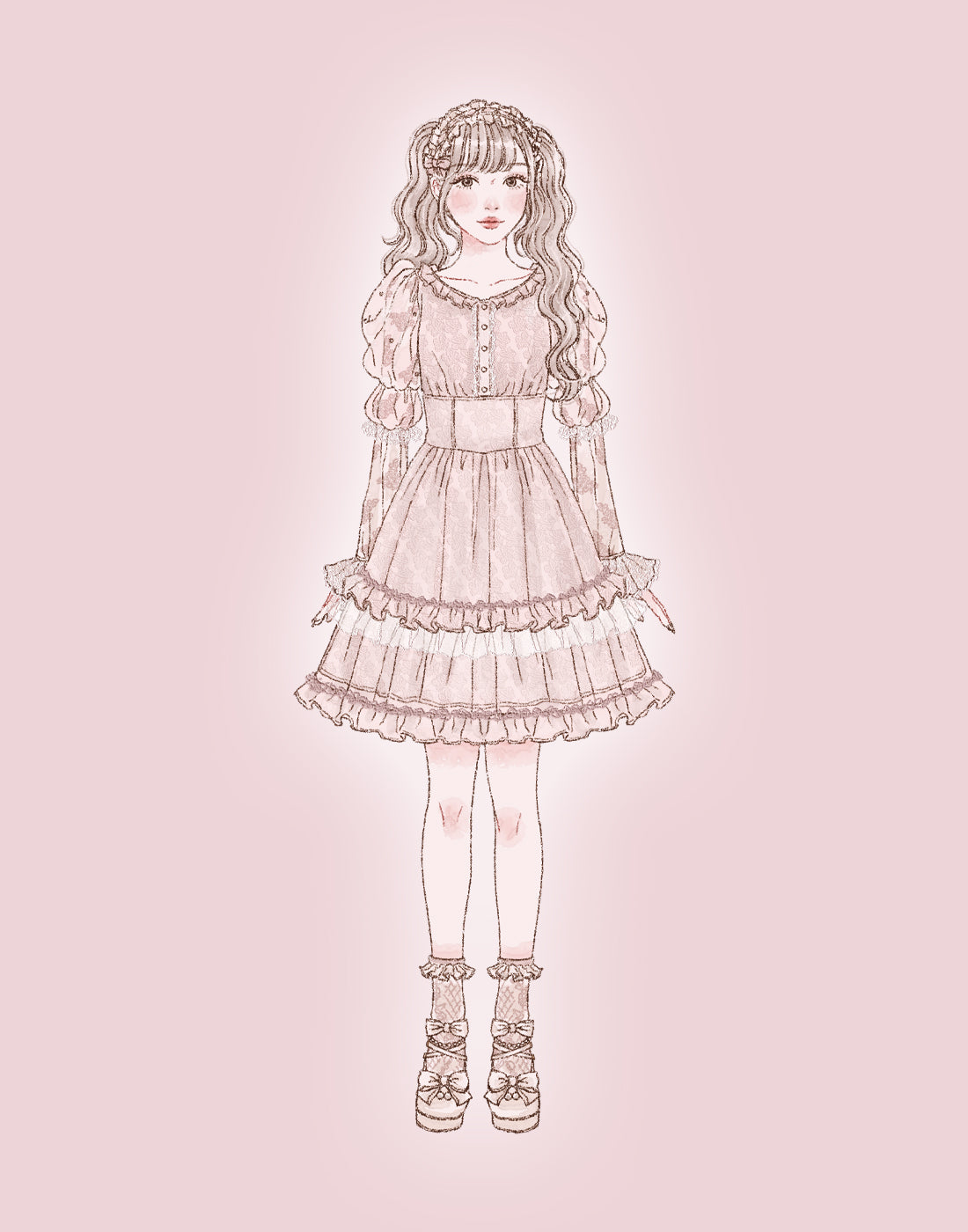 mellfy memory Angelic Sugar Lace Dress
