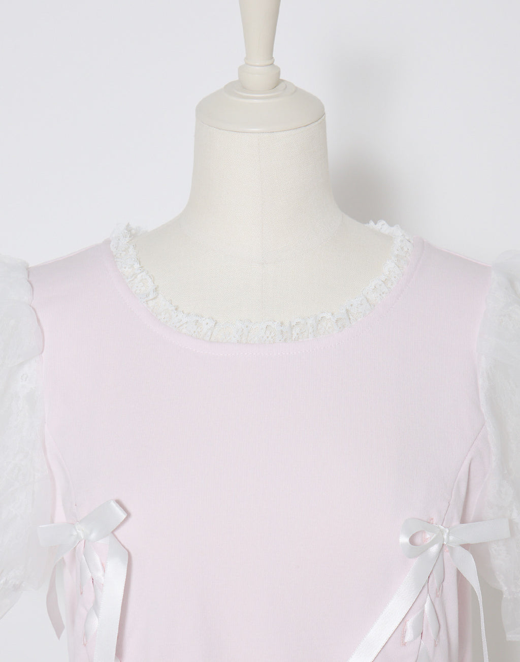mellfy memory Twin lace-up ribbon puff T-shirt