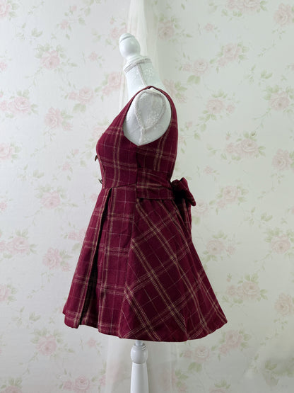 bobon21 Heart Button Jumper Mini Dress (Bordeaux)