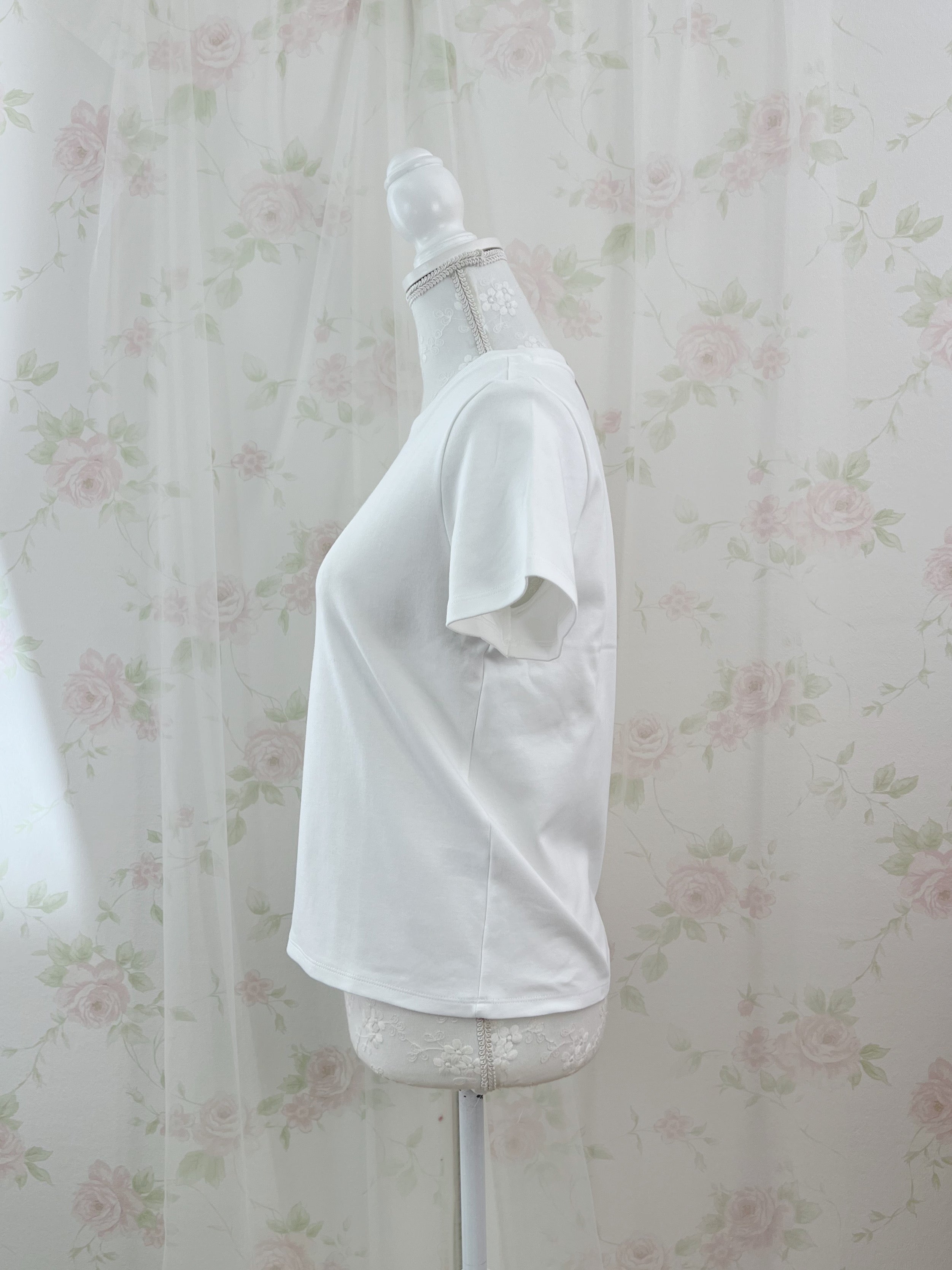 mikko Lil ala mode Embroidery Bow T-Shirt (White)