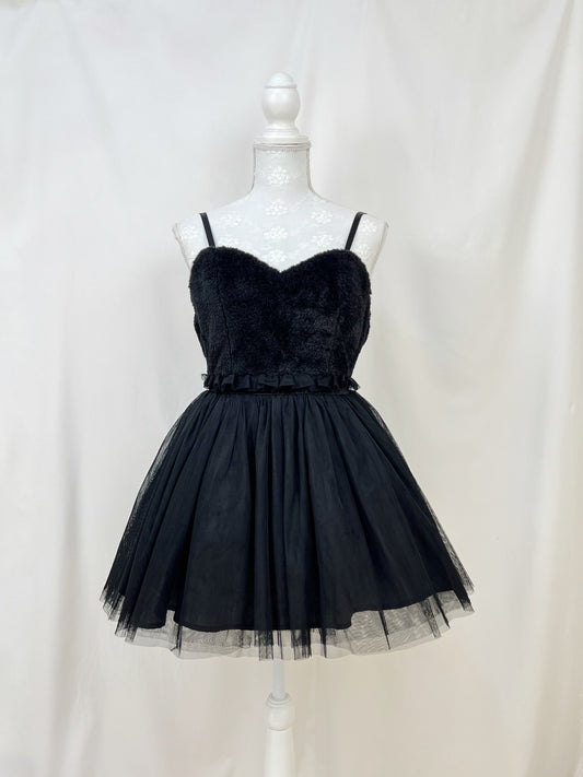 (27% OFF) one spo Eco Fur Tulle Mini Dress (Black)