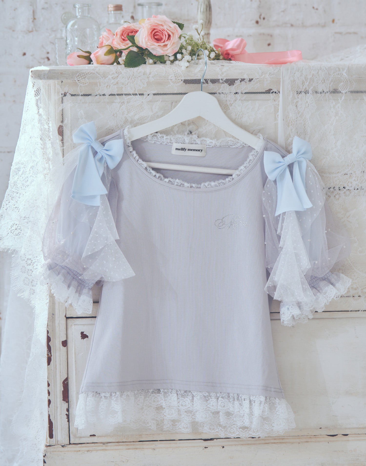 mellfy memory Melty ribbon puff tops