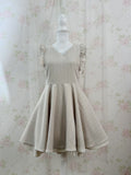 An MILLE Striped Circular Dress (Beige)