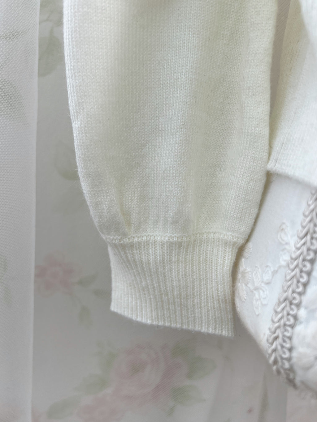 Secret Honey Lace Front Dolly Knit Top (Ivory)