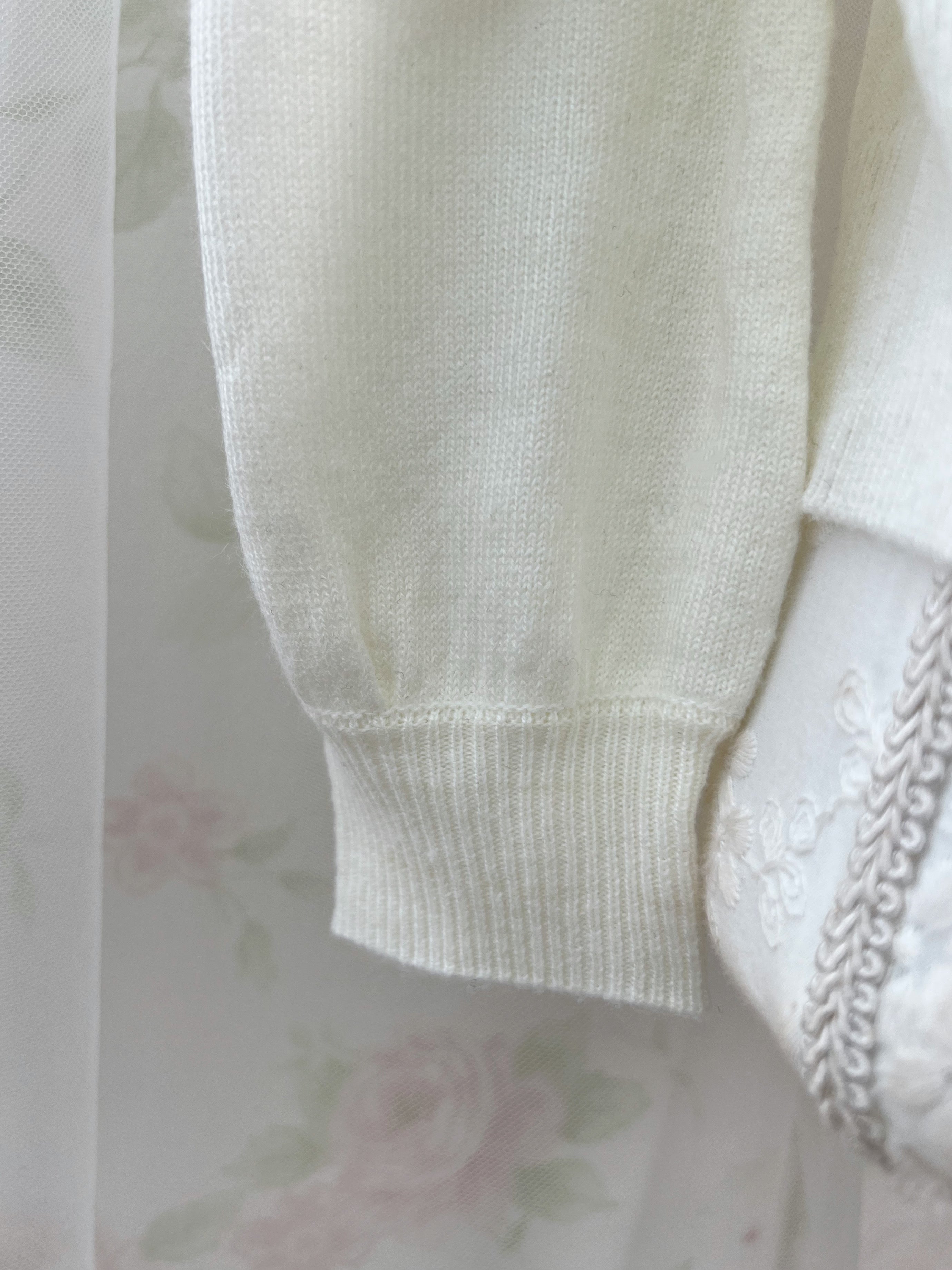 Secret Honey Lace Front Dolly Knit Top (Ivory)