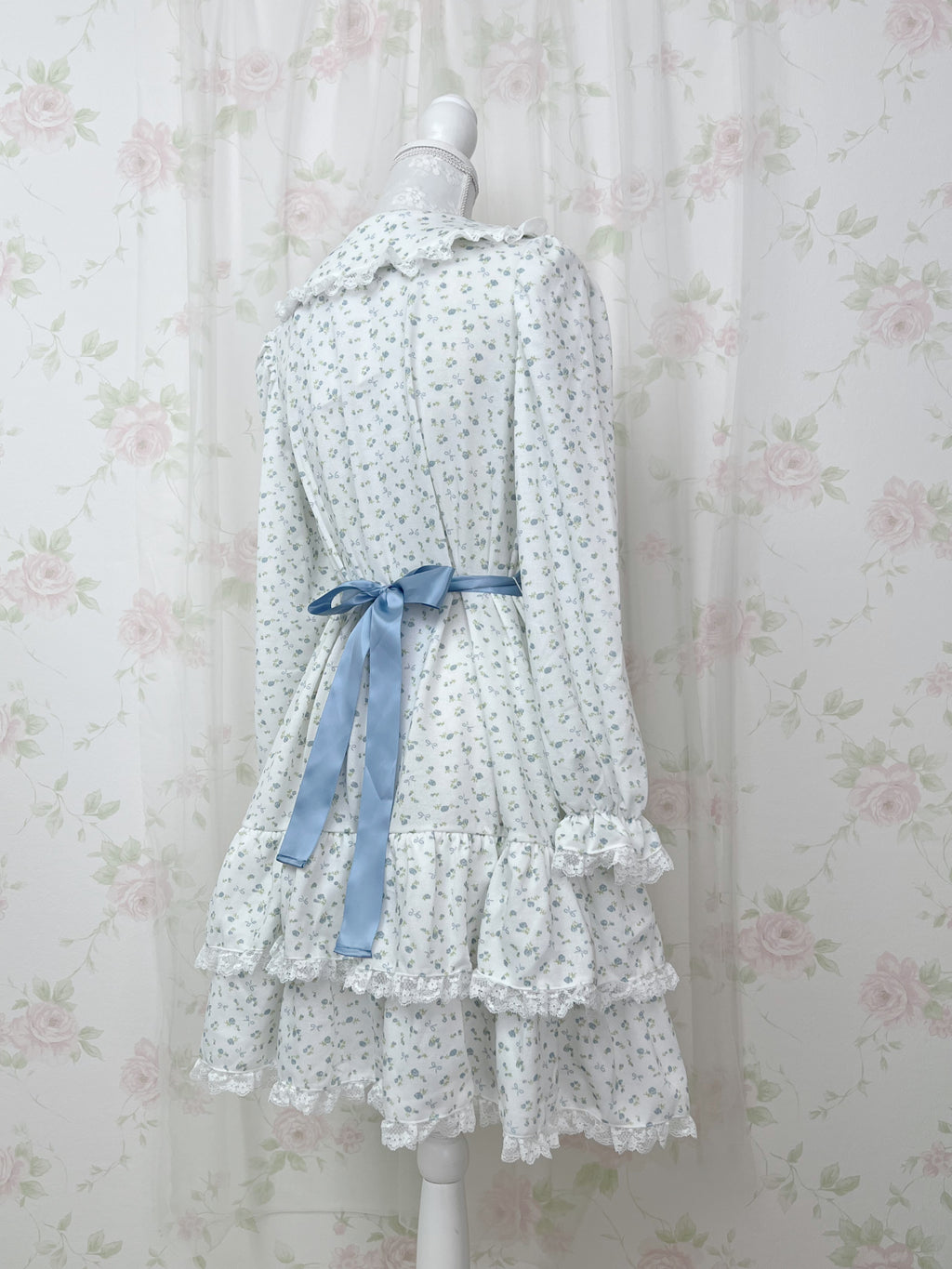 majoretty Petite Floral Tiered Dress (Blue)