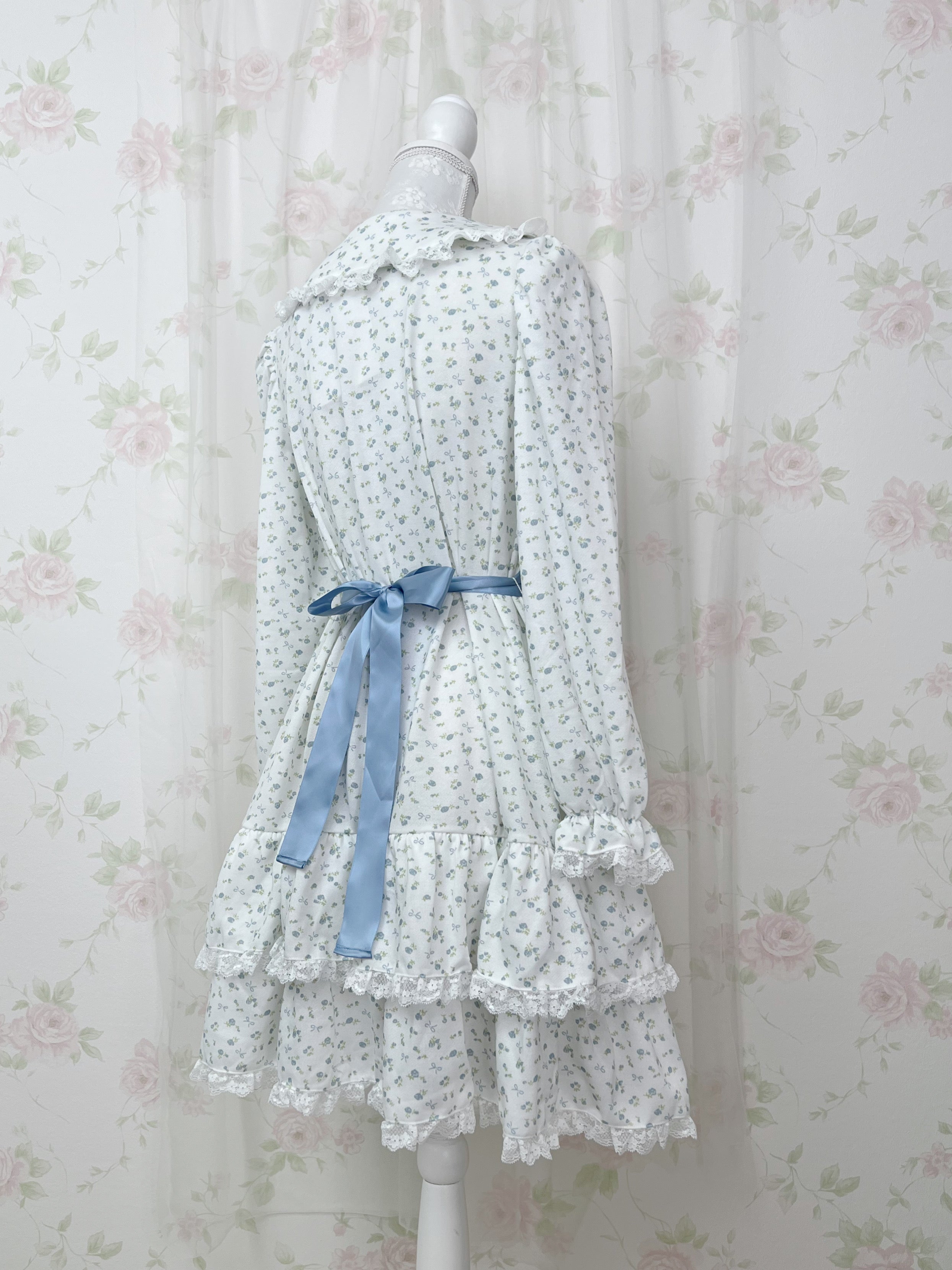 majoretty Petite Floral Tiered Dress (Blue)