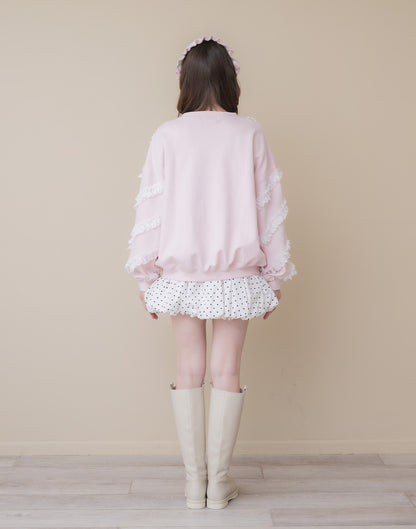 Lolime lacy ribbon sweatshirt