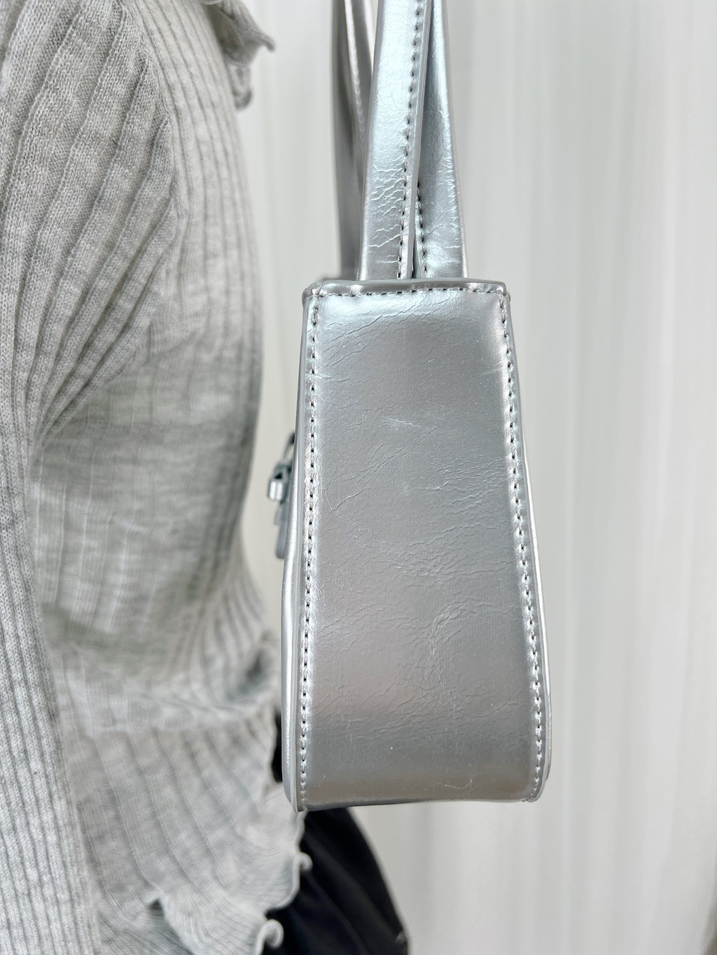 Silver Ribbon Hand Bag