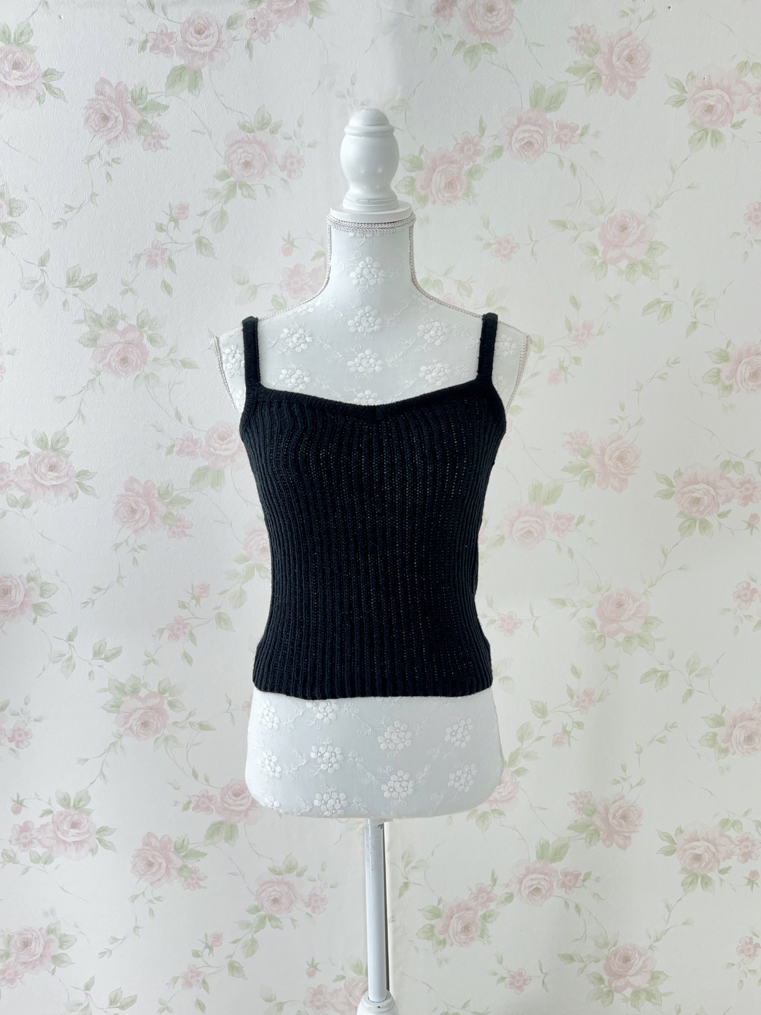 Camisole Cardigan Set (Black)
