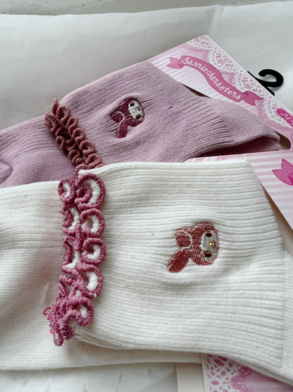 My Melody One Point Embroidery Socks