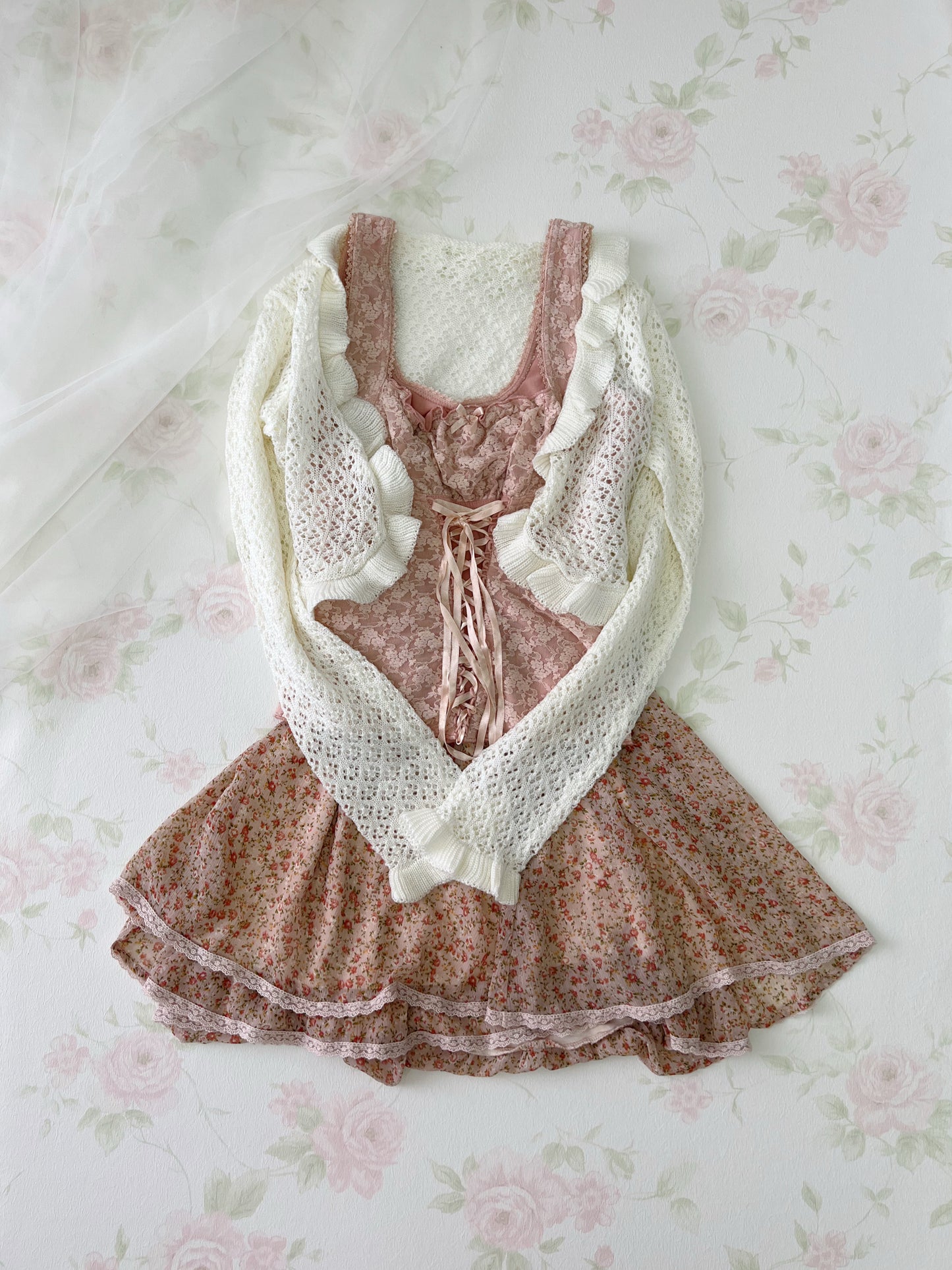 GRL Double String Cardigan (Ivory)