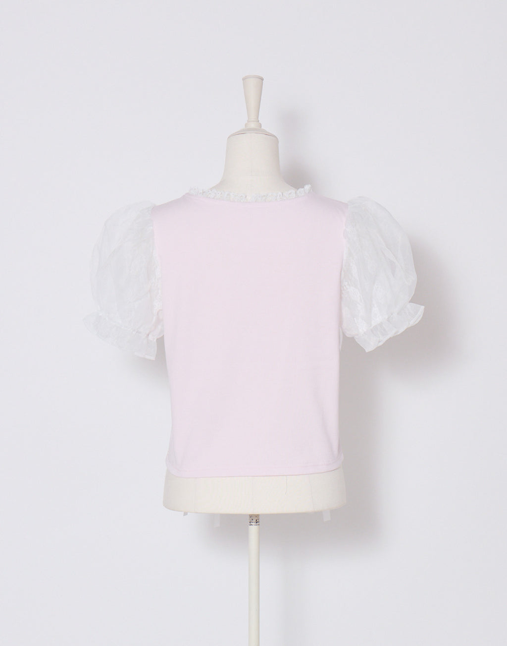 mellfy memory Twin lace-up ribbon puff T-shirt
