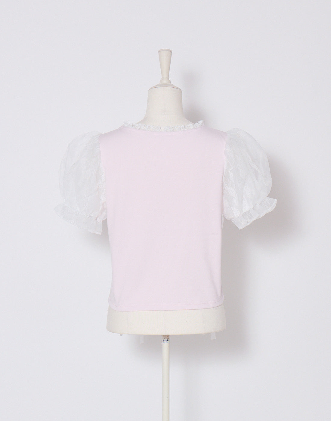 mellfy memory Twin lace-up ribbon puff T-shirt