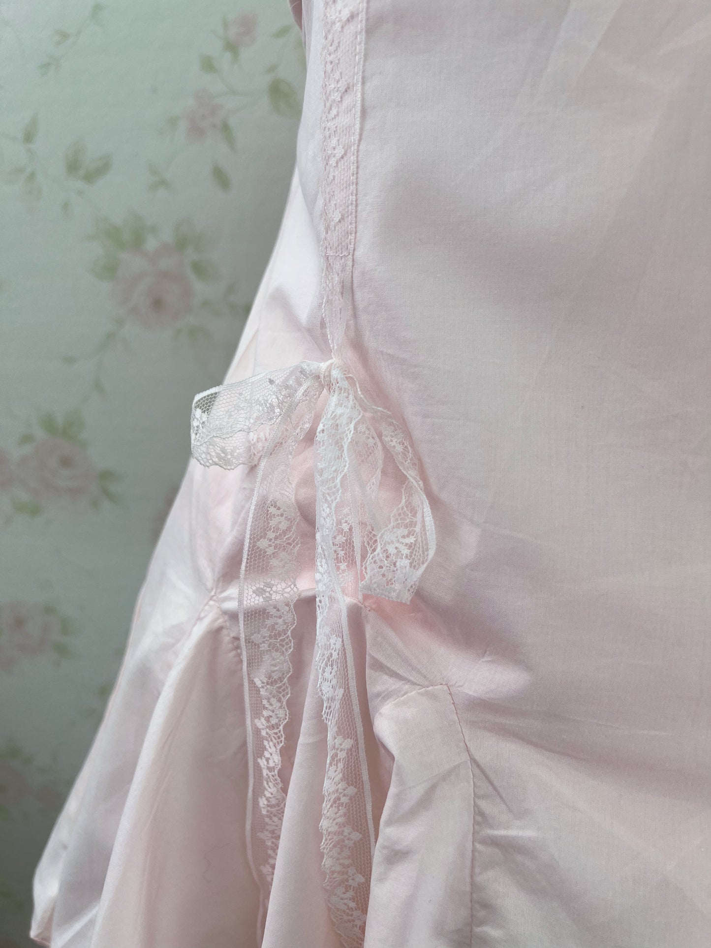 GRL Side Lacy Bow Camisole Cotton Dress (Pink)