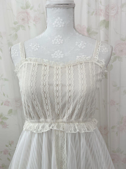 axes femme POETIQUE Striped Tulle Camisole Dress