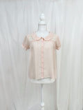 L’EST ROSE Crystal Button Chiffon Blouse (Pink)