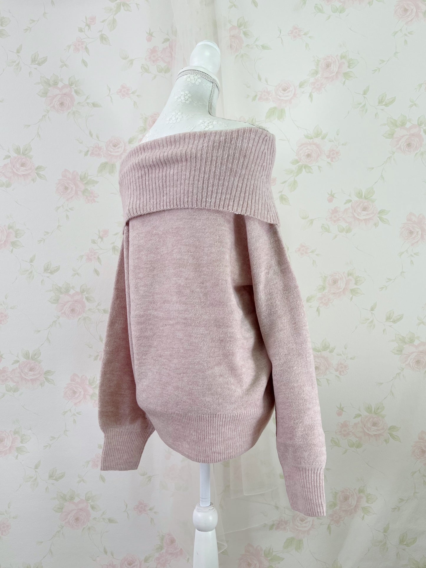 Honeys Off Shoulder Soft Knit Top (Sweet Pink)